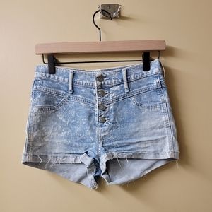 Hollister Acid Wash Denim Jean Shorts size 26 waist